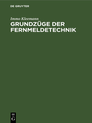 cover image of Grundzüge der Fernmeldetechnik